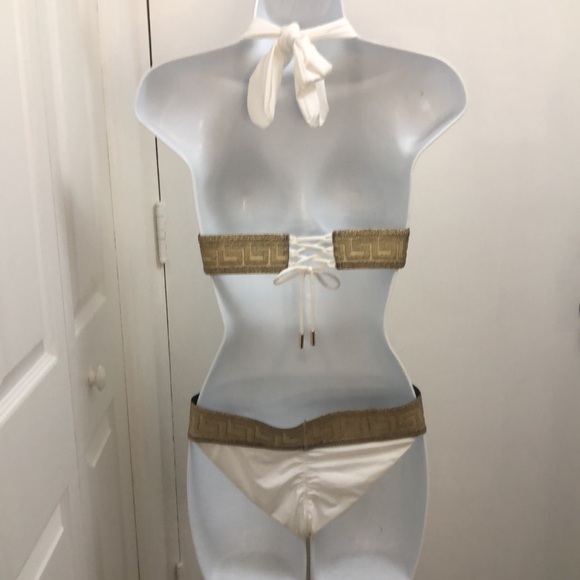 DOLCESSA ANGEL VENUS WHITE/GOLD SWIM TOP AND BOTTOM • Sz S • NWT - Picture 8 of 17